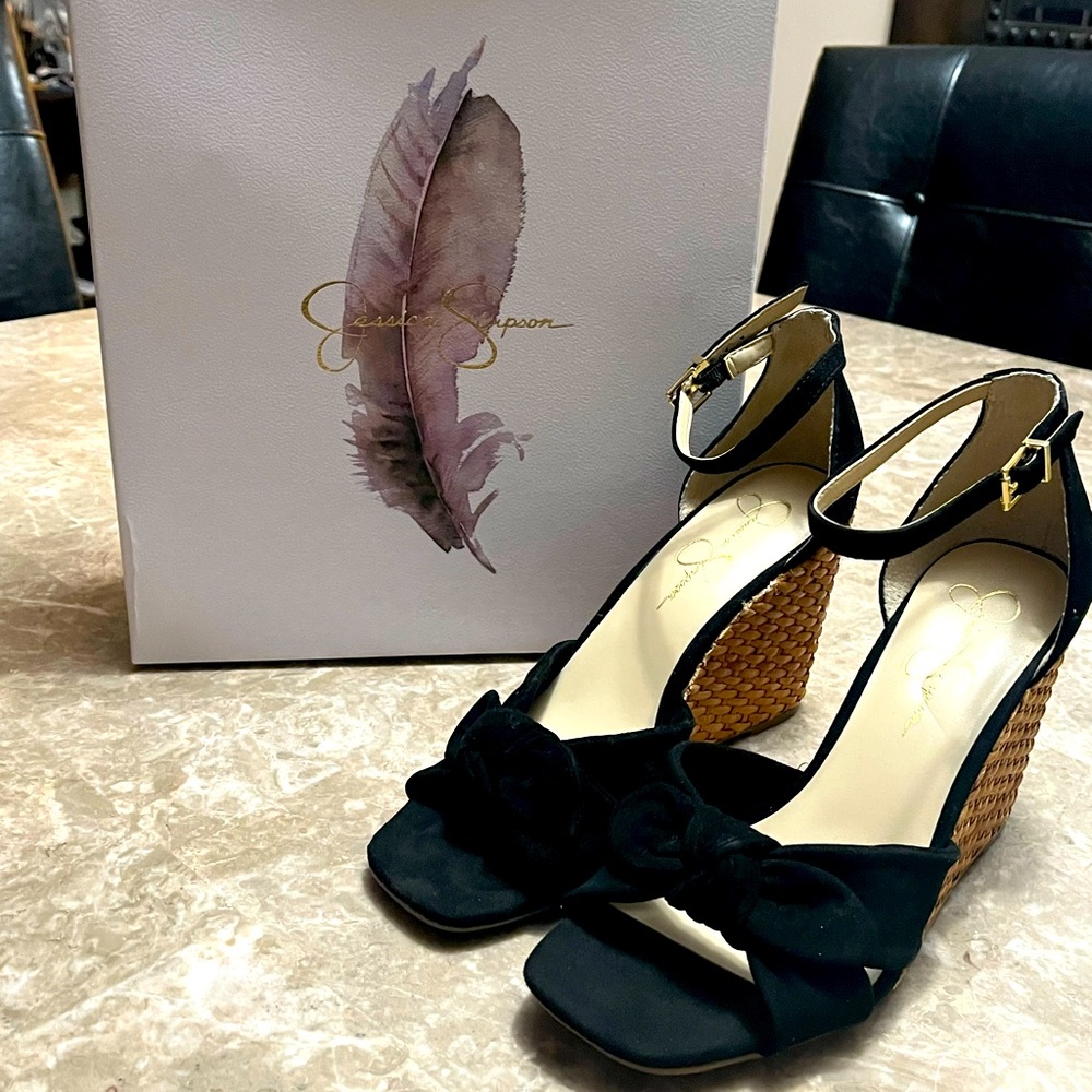 NEW Jessica Simpson Delirah Wedge Sandal Black sz 9